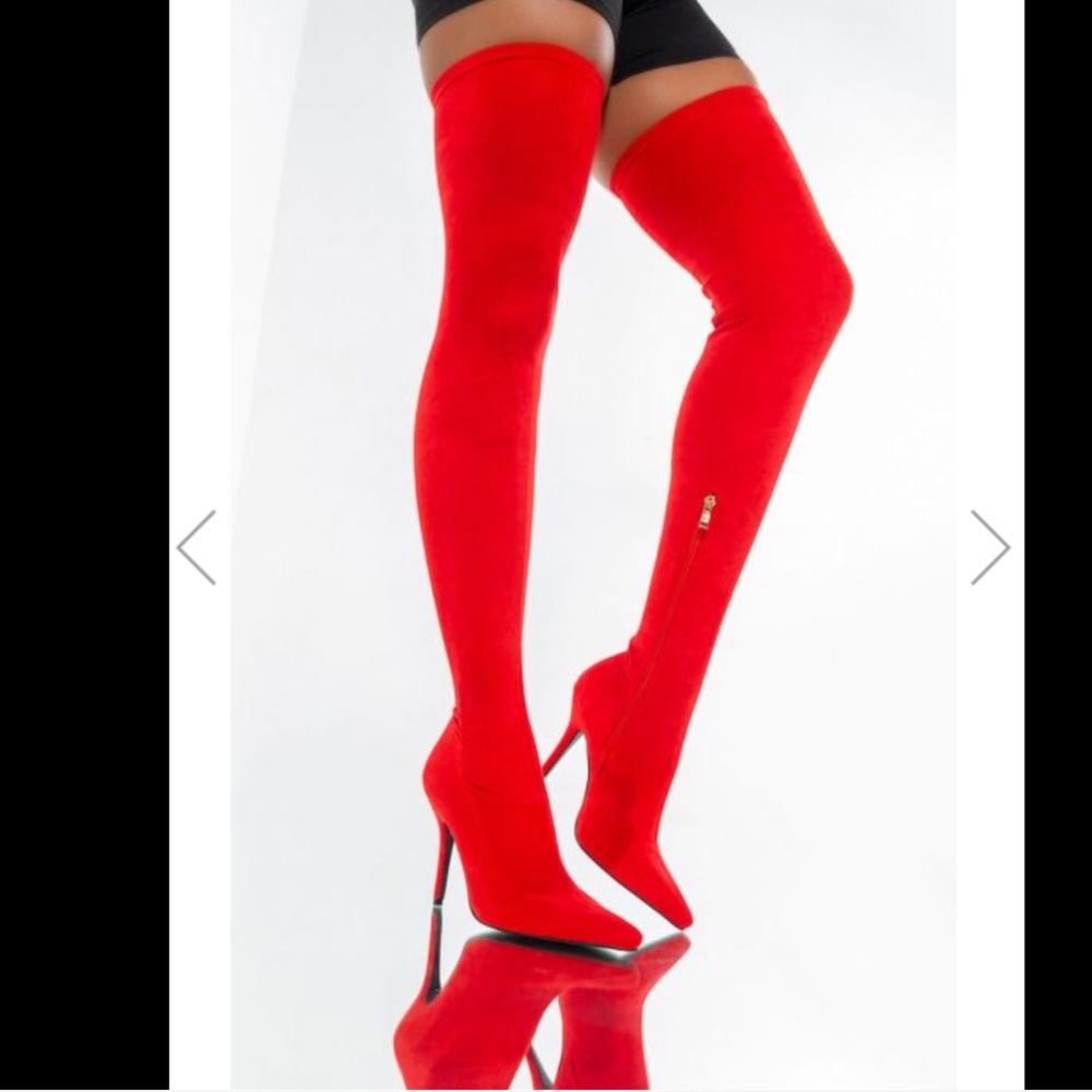 New The AZALEA WANG Stiletto Boot in Red sizes 9 and 10